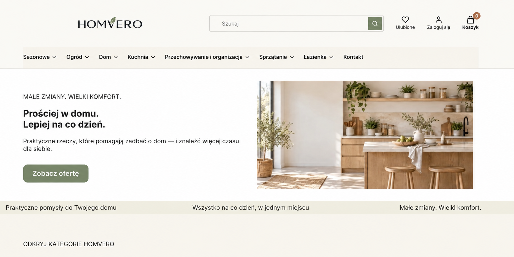 Rzeczywisty podgląd sklepu HOMVERO z portfolio Astralweb